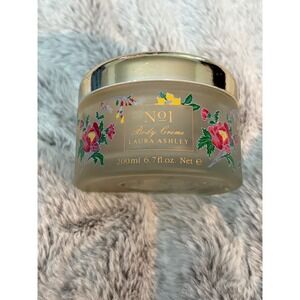Laura Ashley No 1 Body Creme 200ml 6.7oz Glass Jar Floral Gold Lid (NO LOTION)
